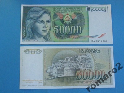 Jugosławia 50000 Dinara 1988 ! Rzadszy ! P-96 UNC