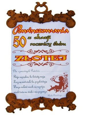 dyplom 50 ROCZNICA ŚLUBU prezent złote gody