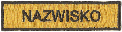 Naszywka Imiennik Nazwisko Name Patch ŻÓŁTY