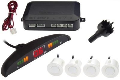 4 SENSORS PARKING REAR VIEW BUZZER LCD WHITE COLOR - milautoparts-fr.ukrlive.com