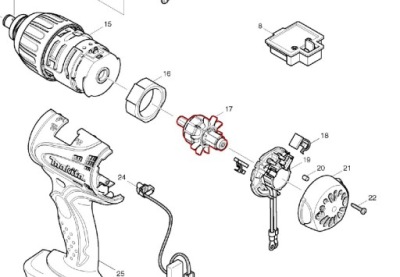 MAKITA (Zástupca 619246-3) ROTOR na BTP140 18V (SYMBOL