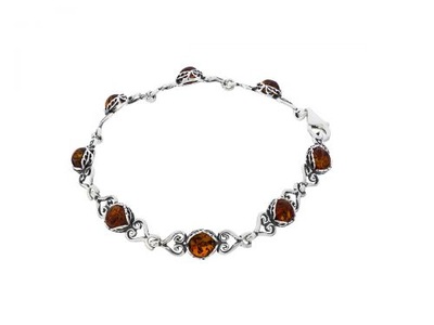 Bransoletka AMBER 53 z Koniakowym Bursztynem