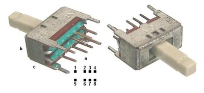Przełącznik przesuwny 2-obwody ON-ON-ON PKS3D - 2 sztuki