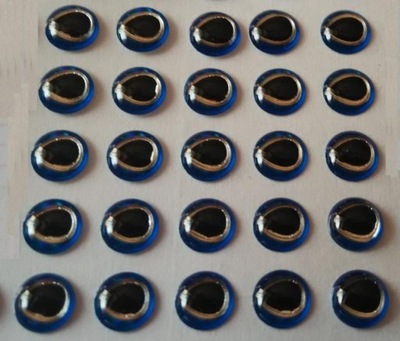 OCZY 3D ( ŁEZKI ) BLUE-SILVER 4 mm 50-sztuk z USA