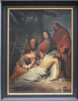 Zdjęcie z krzyża XIX wiek olej płótno 76x102 cm