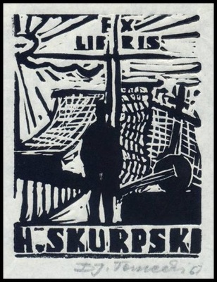 Tomecki Bronisław 1967 Exlibris X3 Linoryt 200