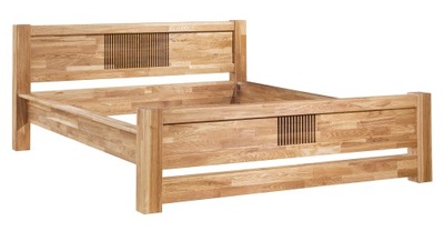 Łóżko lity dąb MALAGA 180x200, naturalne drewno