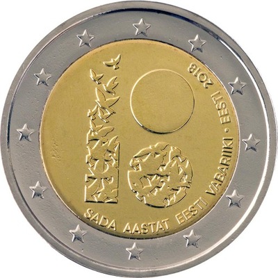 2 euro Estonia 100 lat republiki 2018