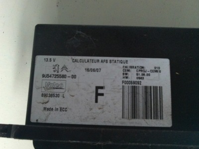 Peugeot 207 модуль лампа світла 9654725580 фото №1