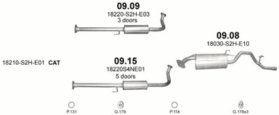 SILENCER CENTRAL HONDA HR-V 98-05 3 DOOR 09.09AL/PLO - milautoparts-fr.ukrlive.com