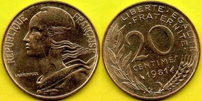 Francja 20 Centimes 1981 r.