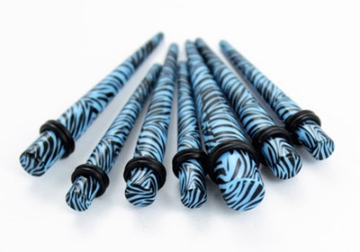 10mm TAPER ZEBRA rozpychacz do uszu piercing T21