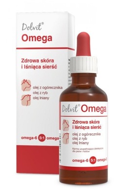 Omega 3 omega 6 Dolfos Dolvit Omega 50ml na wypadanie sierści psów kotów