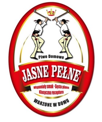 Etykieta owalna na domowe PIWO JASNE PEŁNE 10szt