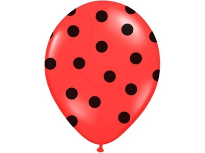 Balony 30cm w kropki groszki balon CZERWONO CZARNE