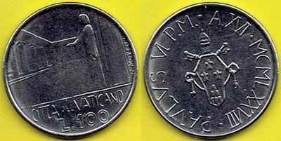 Watykan 100 Lira 1978 r. mennicza