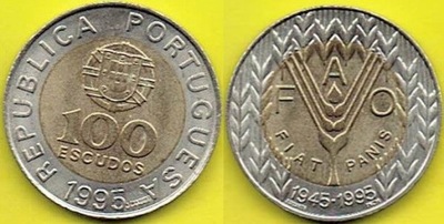 PORTUGALIA 100 ESCUDOS 1995 r. FAO