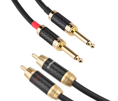 Kabel przewód 2x 6,3 Jack mono - 2x RCA Klotz 1m