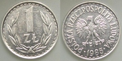 PRL, 1 ZŁOTY 1985r., AL., ładna,