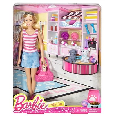 LALKA BARBIE ZE SZCZENIACZKAMI DJR56