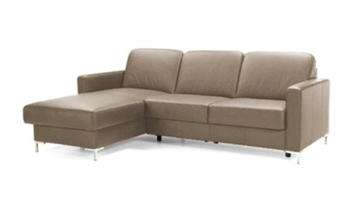 NAROŻNIK BASIC ETAP SOFA SKÓRA JASNY BRĄZ