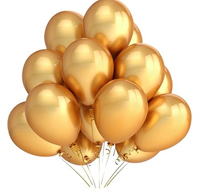 Balony ZŁOTE METALICZNE duże 100 szt URODZINY ŚLUB