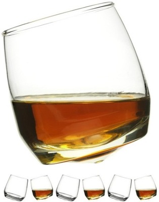 BUJAJĄCE szklanki do whisky 6szt kręcące SAGAFORM ROCKING na prezent święta