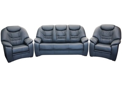 Skórzany zestaw wypoczynkowy Ares, sofa + 2 fotele