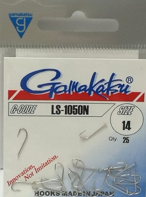 HACZYKI GAMAKATSU LS-1050N JAPOŃSKIE SREBRNE Rozmiar 18 25 sztuk