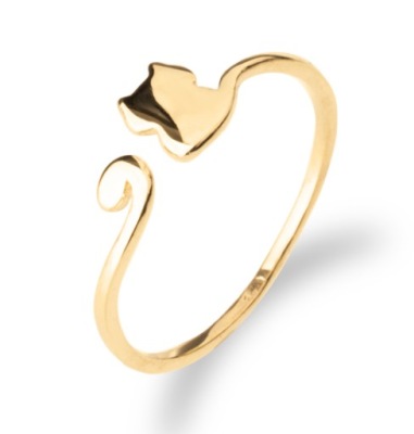 ZŁOTY PIERŚCIONEK GWIAZD KOTEK KOT 333