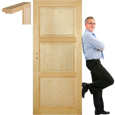 Drzwi drewniane surowe z ościeżnicą STOLGEN TM1 70