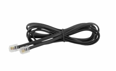 Kabel wtyk 6p4c RJ11 do TELEFONU Czarny 2m FV(0782
