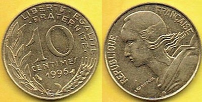 Francja 10 Centimes 1996 r.