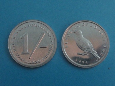 Moneta 1 Shilling Somaliland 1994 UNC !! Ptak