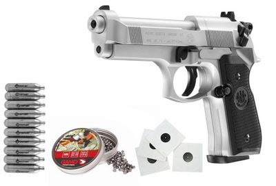 WIATRÓWKA PISTOLET BERETTA M92FS INOX 4,5mm ZESTAW