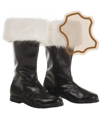 buty św Mikołaja PRAWDZIWA SKÓRA futro ECRU r. 47