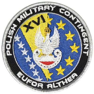 Naszywka pamiątkowa z misji EUFOR ALTHEA XVI zmiana MISJA Galowa