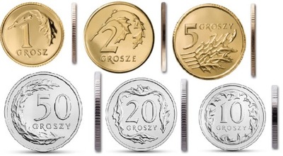 1,2,5,10,20,50 gr rocznik 2011 r komplet 6 monet