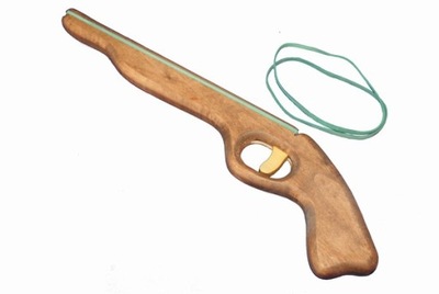 Pistolet drewniany na gumki W-wa 1-strzałowy