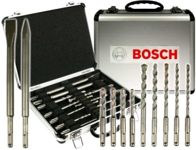 SADA 11 VŔTAČKY a DLÁTA SDS-Plus BOSCH v kufri