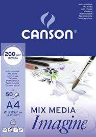 BLOK CANSON MIXMEDIA IMAGINE A4 200G 50ark