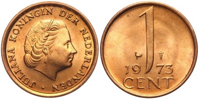 Holandia - moneta - 1 Cent 1973 - MENNICZA - UNC
