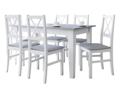 śliczny komplet do jadalni stół + 6 krzeseł