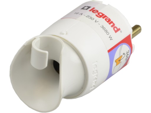 Вилка 2P+Z 16 А - поворотная белая - Legrand
