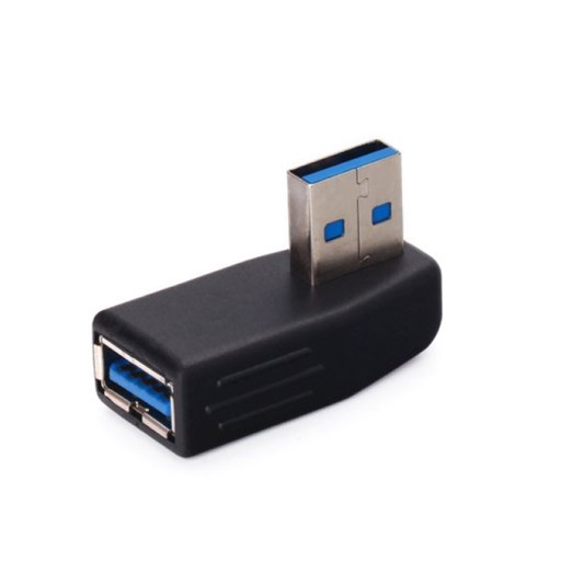 Угловой адаптер USB 3.0 ЛЕВАЯ вилка – розетка