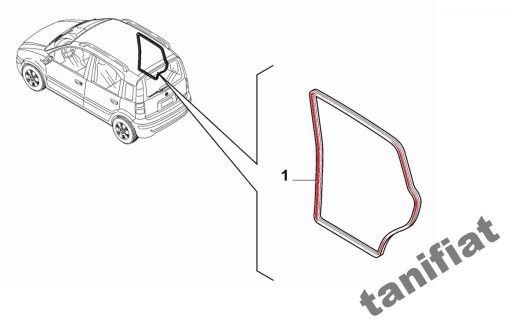 FIAT PANDA II ПРОКЛАДКА ЗАДНЕЙ ДВЕРИ