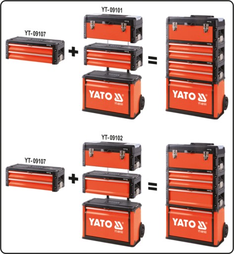 МОДУЛЬНЫЙ ЯЩИК ДЛЯ ИНСТРУМЕНТОВ 2 ЯЩИКА ТЕЛЕЖКА YATO