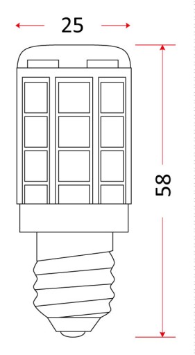 Светодиодная лампочка 1,4Вт теплая LED-TAB-27 x SMD