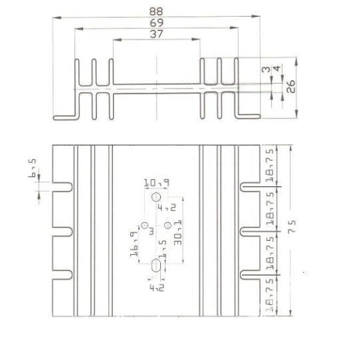 РАДИАТОР PR179/75/SE ALUTRONIC 75мм