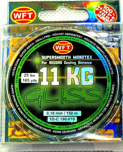 Plecionka wędkarska WFT GLISS 0,18mm, zielona